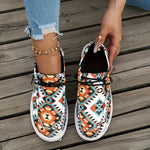 Colorful Geometric Print Walking Shoes Lightweight Low Top Travel Sport Flat Shoes Womens Footwear