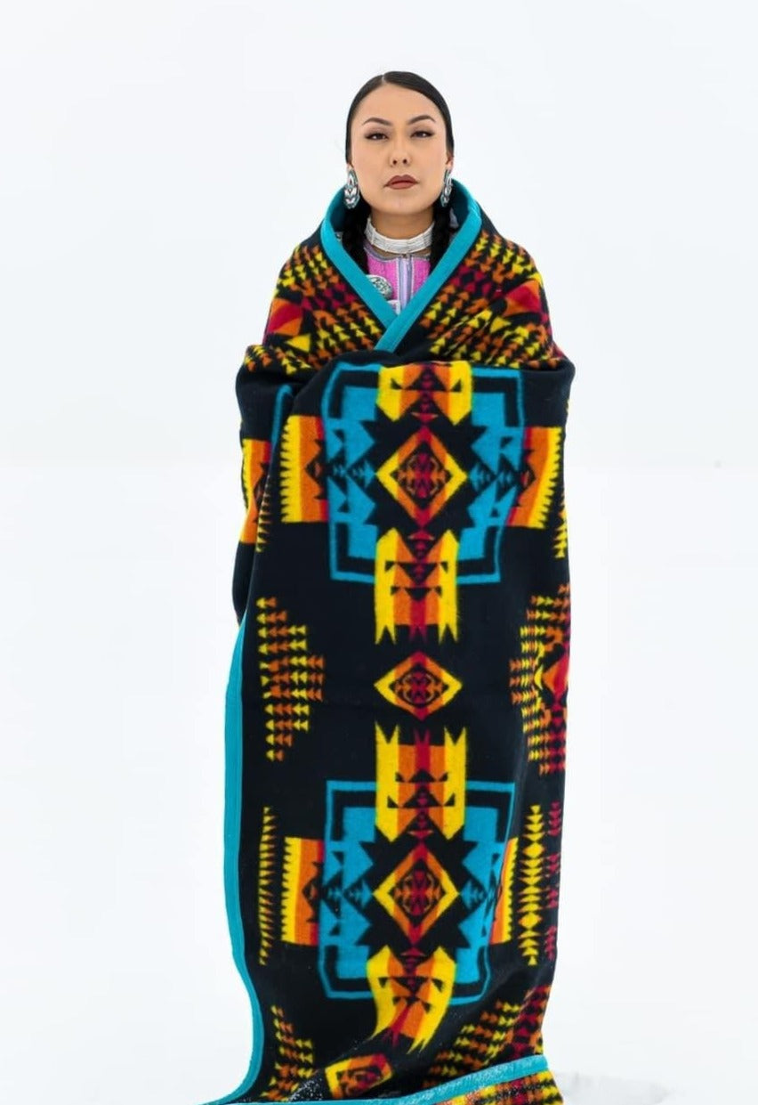 Boy Chief Wool Blanket - Black